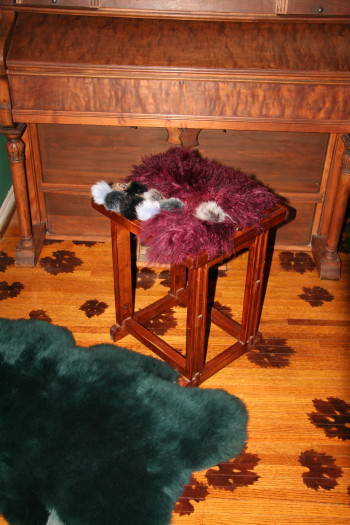 Stool Covering with Pompons